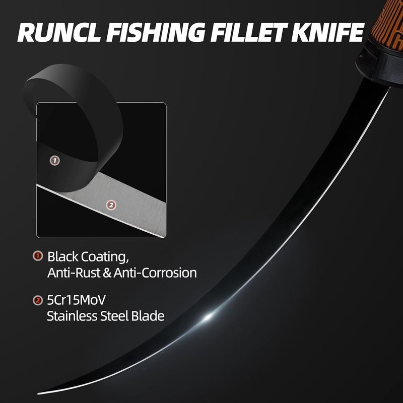 PROBITE RUNCL Fishing Fillet Knife Combo Set, Fishing Tools Kit With 6" Fillet Knife, Fillet Fork, Knife Sharpener and Fish Scaler Remover, 4 Pieces fishing Kit Tool, Perfect for Fresh or Saltwater - Image 3